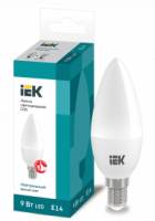 Лампа светодиодная свеча LED 9Вт E14 4000К C35 ИЭК LLE-C35-9-230-40-E14