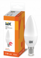 Лампа светодиодная свеча LED 9Вт E14 3000К C35 ИЭК LLE-C35-9-230-30-E14